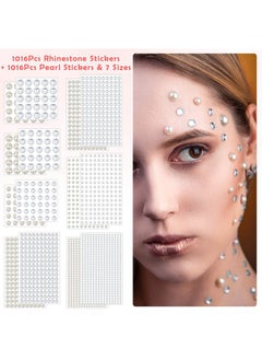 cridoz 2032 Pieces Self Adhesive Hair Gems And Hair Pearls Face Pearls And Jewels Stickers For Makeup Crafts Home Decor Scrapbooking Embellishments 7 Sizes 3Mm/4Mm/5Mm/6Mm/8Mm/10Mm/12Mm  - Image 3