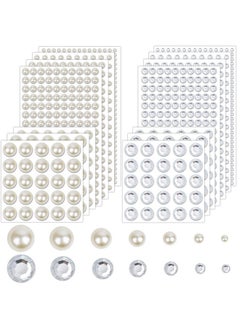 cridoz 2032 Pieces Self Adhesive Hair Gems And Hair Pearls Face Pearls And Jewels Stickers For Makeup Crafts Home Decor Scrapbooking Embellishments 7 Sizes 3Mm/4Mm/5Mm/6Mm/8Mm/10Mm/12Mm  - Image 1