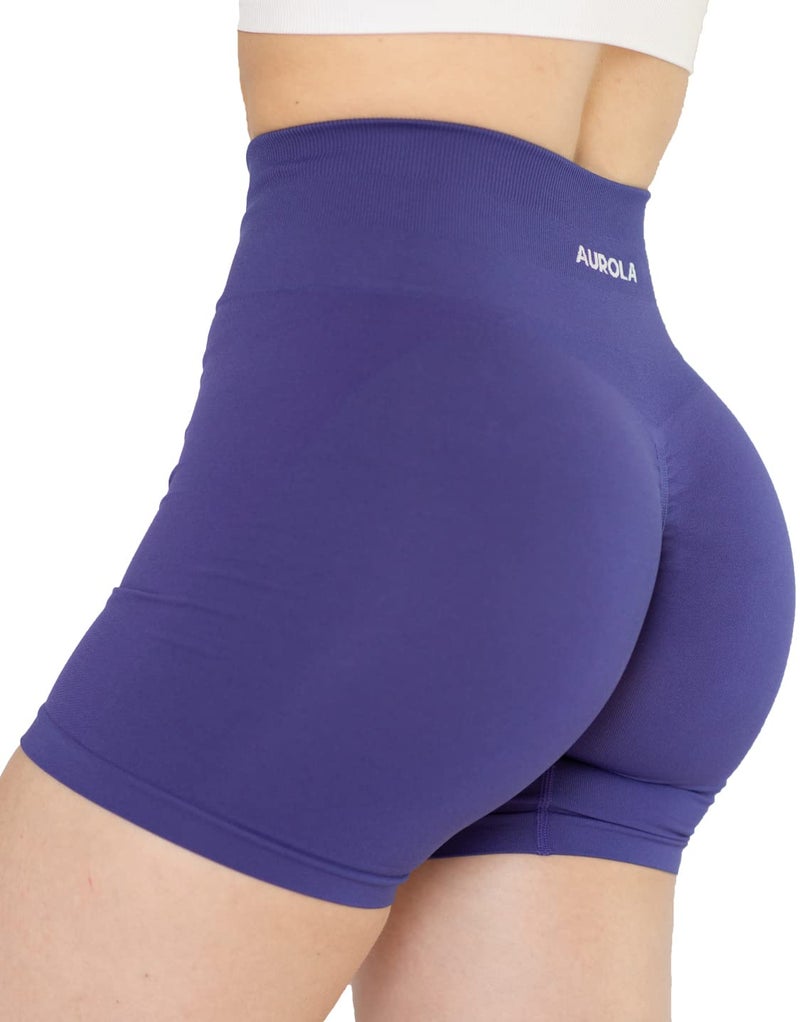 AUROLA Intensify Workout Shorts for Women Seamless Scrunch Short Gym Yoga Running Sport Active Exercise Fitness Shorts(S,Very Peri) - Image 2