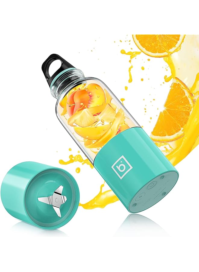 SYOSI Portable Blender With Handle 17.6 Oz Rechargeable Usb High Speed 4 Blades Fresh Fruit Mixer Outdoor Mini Portable Juicer For Fresh Fruit Shakes Ice Smoothies 2600Mah For Travel Sport Outdoor - Image 1