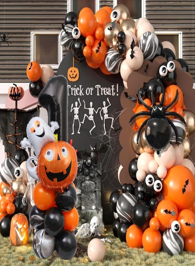 YOUAME Halloween 1st Birthday Balloon Stacks - Ghost Theme First Birthday Decorations, Spooky One Balloon Tower, Autumn Pumpkin DIY Balloon Centerpiece, Cake Smash Photo Props - Image 4