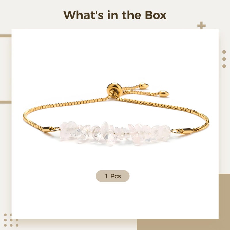 Adjustable Amazonite Bracelet with Natural White Stone Chips Healing Crystal for Women Men - Image 4
