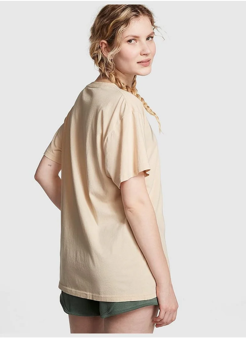 PINK Oversized Short-Sleeve T-Shirt