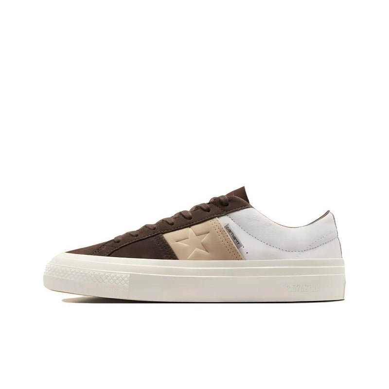 Converse x Carhartt WIP One Star Pro Vintage Abrasion Resistant Low Top Canvas Shoes Unisex Tan A09656C