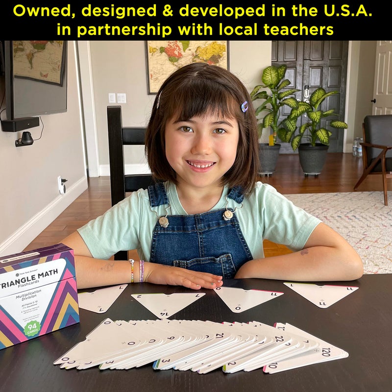 Think Tank Scholar AwardWinning Triangle Math Flash Cards  376 Multiplication  Division Facts 012  MasteryBased ColorCoded Learning for Grades 36  Durable Cards with Visual Aids - Image 3