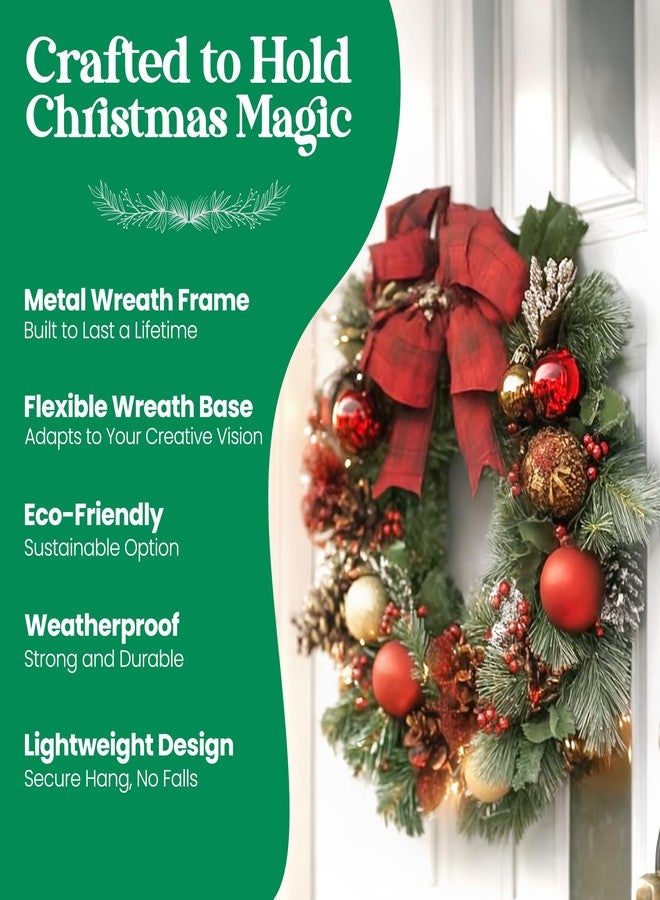 Upstout 5-Pack Wire Wreath Frame – Round Metal Wreath Form with Ring Design for DIY Crafts, Floral Projects, and Home Decor – Dark Green Wire Frame for Christmas Holiday & Weddings (5, 12 Inches) - Image 3