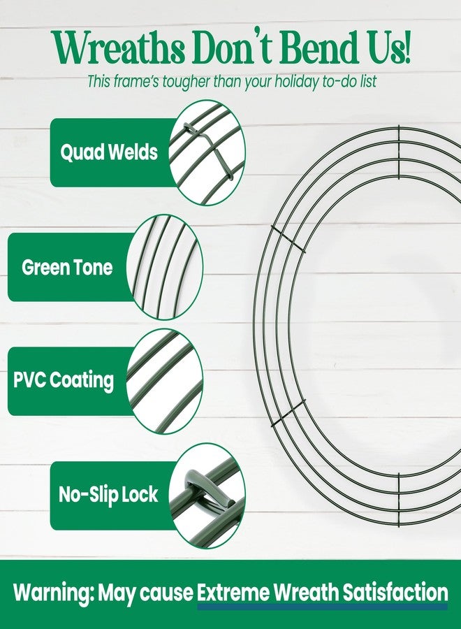 Upstout 5-Pack Wire Wreath Frame – Round Metal Wreath Form with Ring Design for DIY Crafts, Floral Projects, and Home Decor – Dark Green Wire Frame for Christmas Holiday & Weddings (5, 12 Inches) - Image 2