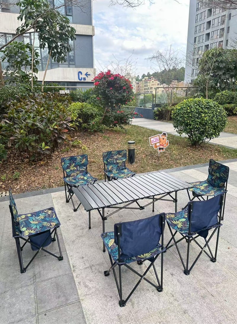 Generic 7PCS Folding Table and Chairs Set, Portable Picnic Long Table with 6 Seats ,Camping Table with Easy Carrying Bag, Lightweight Folding Egg Roll Table and Chair Set for Outdoor Camping Picnic BBQ, Party and Dining  - Image 4