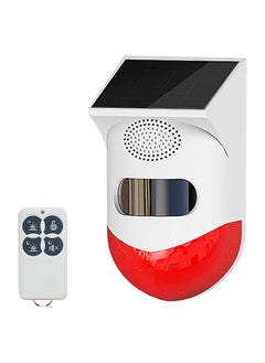 SYOSI Security Solar Strobe Alarm Light with Motion Sensor Outdoor Alarm Siren with Remote Controller 120db Sound Light Waterproof for Home,Farm,Yard  - Image 1