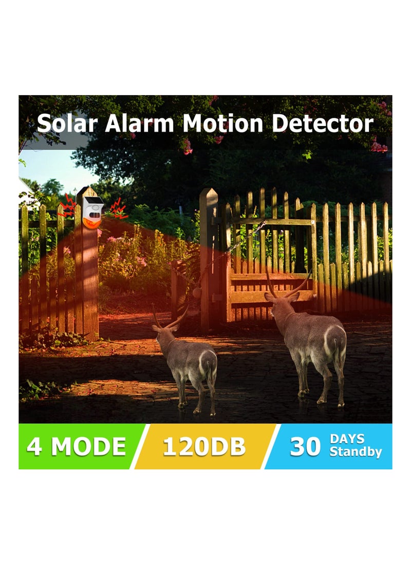 SYOSI - Security Solar Strobe Alarm Light with Motion Sensor Outdoor Alarm Siren with Remote Controller 120db Sound Light Waterproof for Home,Farm,Yard - Image 1