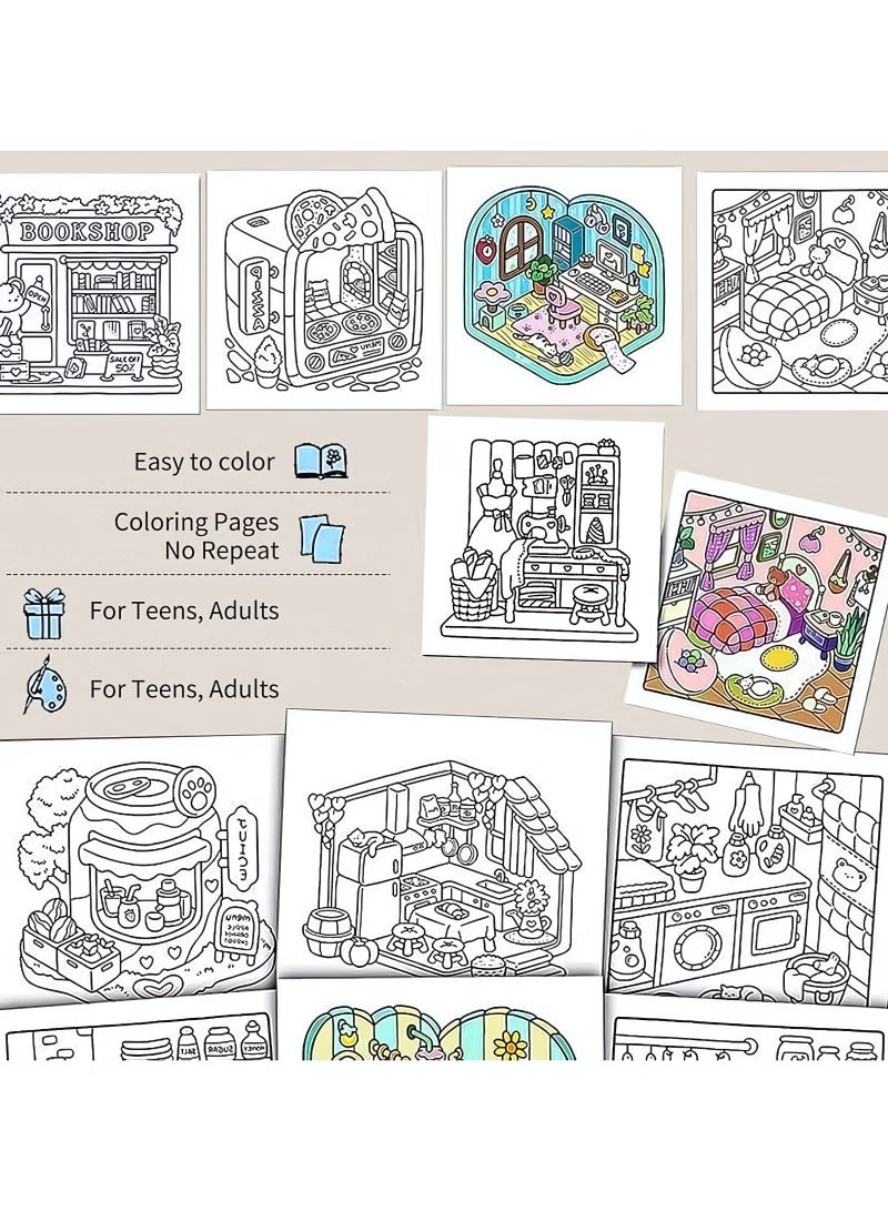 Coloring Book for Adults & Teens, Fuzzy Friends: Cute & Cozy Daily Relaxation Activity with Whimsical Illustrations, Relaxing Anti-Anxiety Art Therapy, Perfect for Cozy Spaces & Holiday Gifting - Image 5