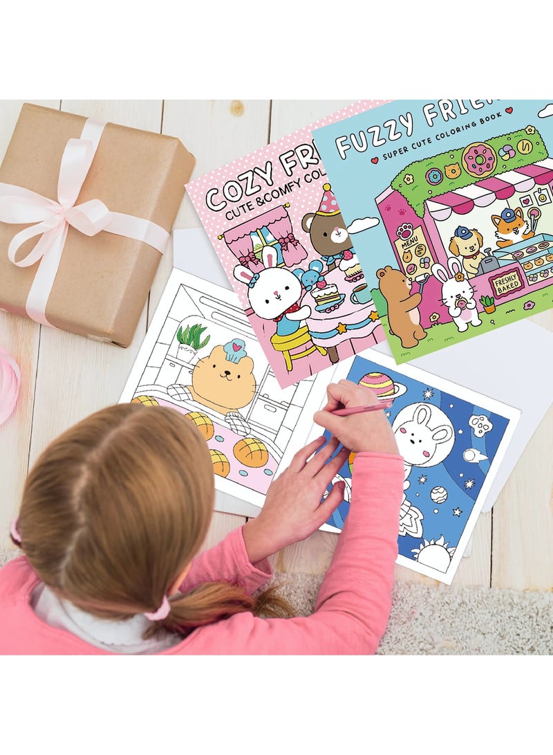 Coloring Book for Adults & Teens, Fuzzy Friends: Cute & Cozy Daily Relaxation Activity with Whimsical Illustrations, Relaxing Anti-Anxiety Art Therapy, Perfect for Cozy Spaces & Holiday Gifting - Image 4