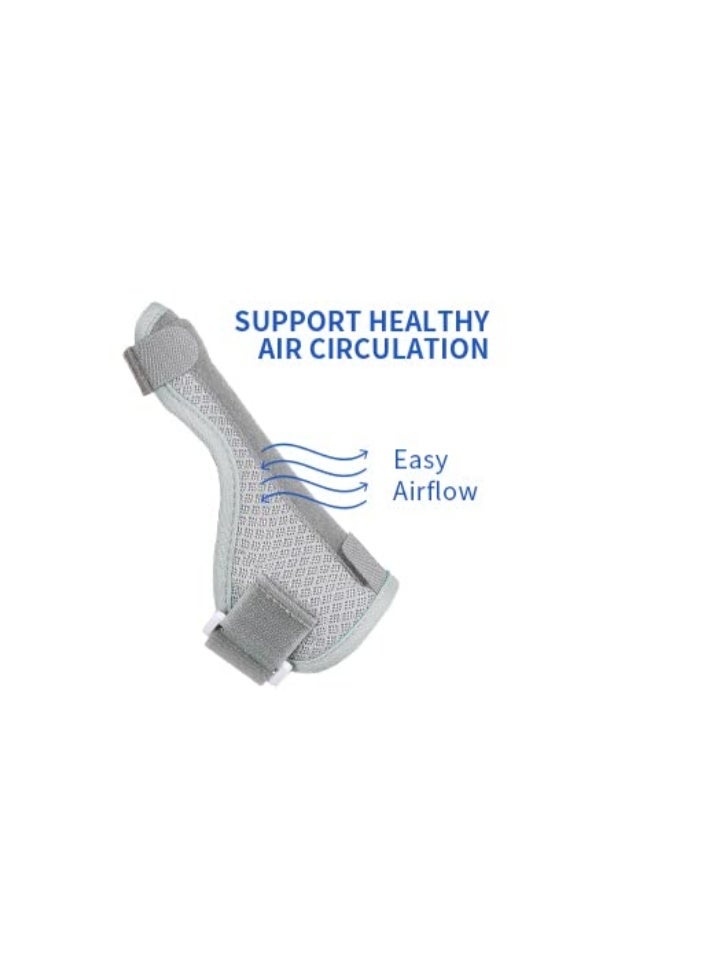 Thumb Splint Brace Stabilizer Wrist Strap Breathable Fabric, thumb spica splint for Arthritis, Pain, Sprains, Fractures Stabilizing not Restrictive Lightweight Breathable, Fits Both Hands, 1 Pack Light Grey - Image 4