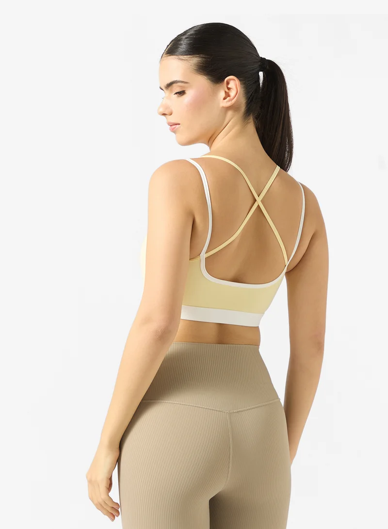 FRWD Strappy Sports Bra with Trim Detail