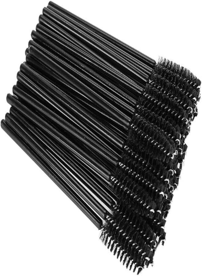 Ymiko Disposable Mascara Wands Lash Brush Disposable Spoolie,Disposable Makeup Applicators,Mascara Brushes, 50Pcs Disposable Makeup Eyelash Wands, Lash Extension Applicator Tools(Black)
