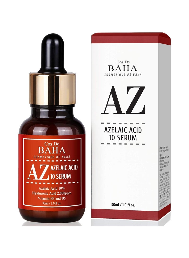 Cos De BAHA Cos De BAHA Azelaic Acid 10% Facial Serum with Niacinamide - Fast Rosacea Skin Care Product + Reduce Cystic Acne Scar + Redness Relief Face + Pimple Pigmentation Blackhead, 1 Fl Oz (30ml)  - Image 1
