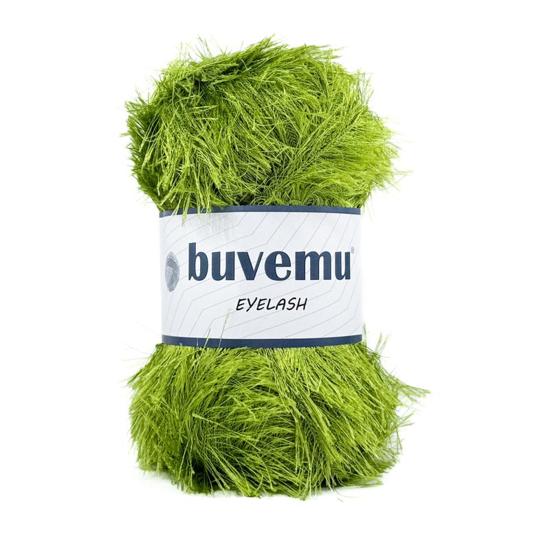 Buvemu Eyelash Fun Fur Yarn 100 Gram 353 Ounces 175 Yards 160 Meters Green