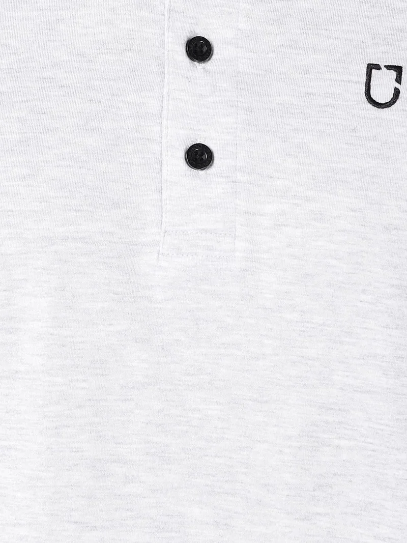 Urbano Fashion  Urbano Fashion Men's White Melange Solid Henley Neck Slim Fit Full Sleeve Cotton T-Shirt  | Best Price UAE
