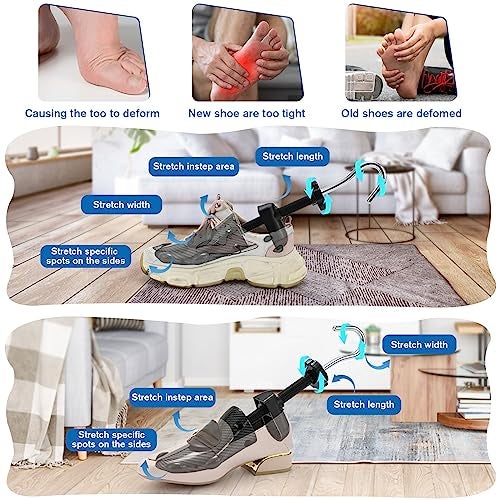 eachway Shoe Stretcher Shoe Widener Adjustable Width Length Wide Feet Shoe for Men Women (M for M's Us6.5-10; Wm's Us10-13.5) Black - Image 4