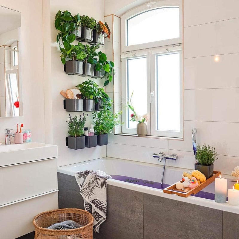 Lechuza 13670 Cube Glossy Triple Self-Watering Garden Planter for Indoor and Outdoor Use, White H14 L40 W14 cm - Image 2