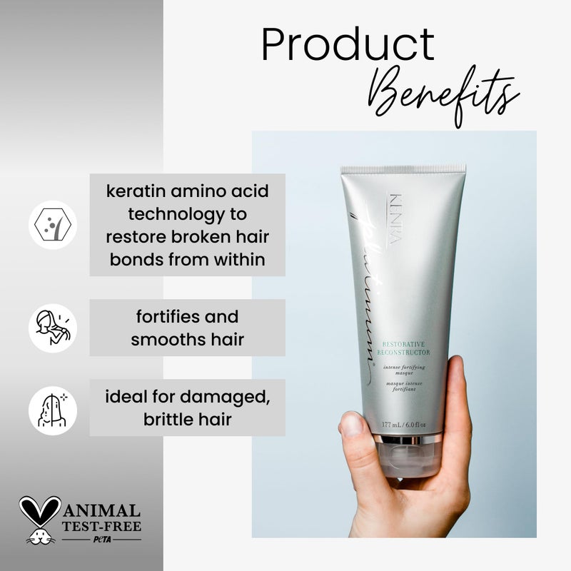 Kenra Platinum Restorative Reconstructor | Ultra Fortifying Treatment | Restores Broken Hair Bonds From Within | Provides Intense Fortification, Elasticity, & Suppleness | All Hair Types | 6 fl. oz - Image 2