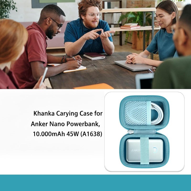 Khanka for Anker Nano Power Bank,10,000mAh 45W(‎A1638) Powerbank Hard Carrying Case,Storage Travel Cover for Anker Nano 45W Max Compact Battery Pack,Case Only (Green) - Image 4
