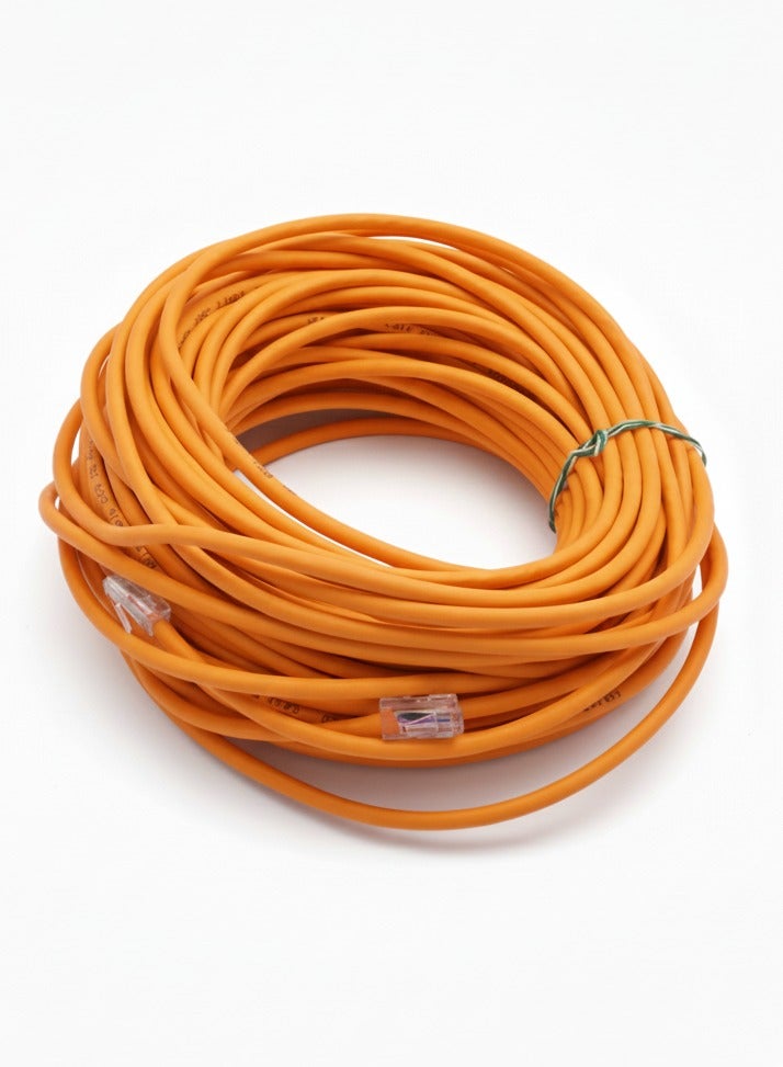 كابل توصيل شبكة إيثرنت محلية RJ45 Cat6 PRO لجهاز توجيه الإنترنت، كابل توصيل مودم الكمبيوتر، لون برتقالي (20 متر)