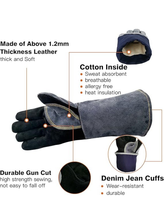 Leather Work Gloves for Men and Women – Suitable for Gardening, Welding, Work, BBQ, Oven, Fireplace, Construction, and More - Image 3