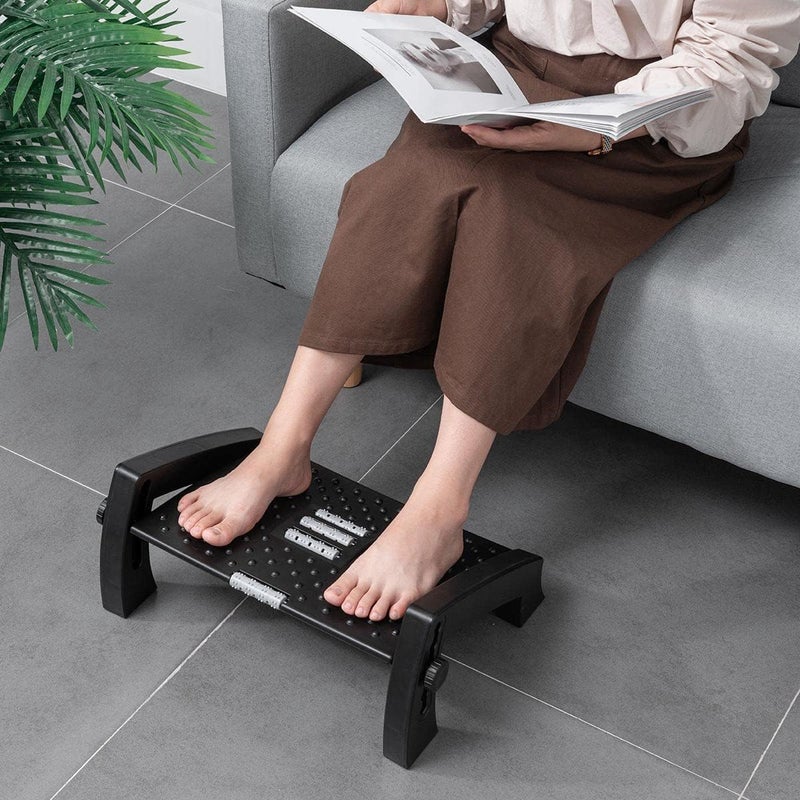 Gulf user preference oriented build Foot Rest Desk Footstool Footrest Foot Stool Desk 6 Adjustable Heights Plastic Footstool with Massage Surface for Home, Office, Travel and Gaming Quick use-switch compatible build - Image 2