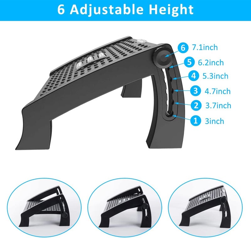 Gulf user preference oriented build Foot Rest Desk Footstool Footrest Foot Stool Desk 6 Adjustable Heights Plastic Footstool with Massage Surface for Home, Office, Travel and Gaming Quick use-switch compatible build - Image 3