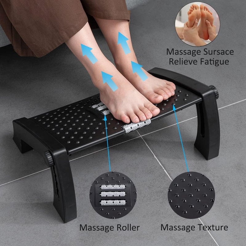 Gulf user preference oriented build Foot Rest Desk Footstool Footrest Foot Stool Desk 6 Adjustable Heights Plastic Footstool with Massage Surface for Home, Office, Travel and Gaming Quick use-switch compatible build - Image 4