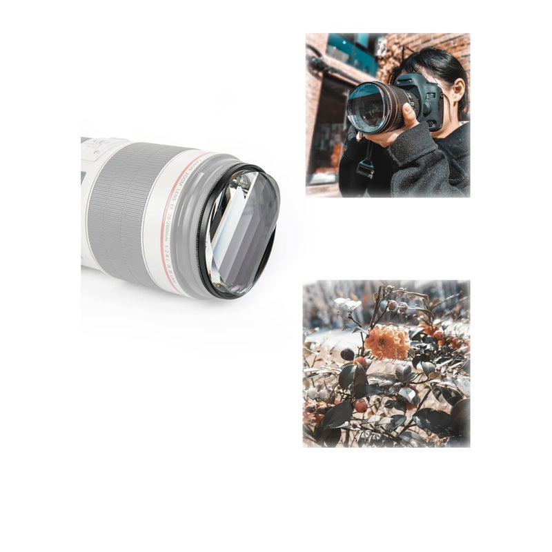 Zikra Camera Filter Accessories, 77mm Linear Glass Prism, Foreground Blur, Repeated Color Images, Glass Prism Special Effects Filter, LENS0002 - Image 1