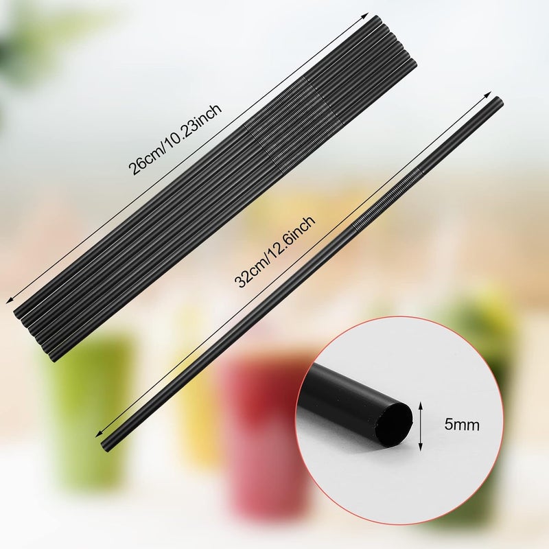 Loccmat 500 Pcs Black Straws,Disposable Plastic Drinking Straws,Extra Long Flexible Straws,Disposable Bendy Straws for Party,BPA-Free Plastic Straws,10.2" Long and 0.23'' Diameter (Black) - Image 2
