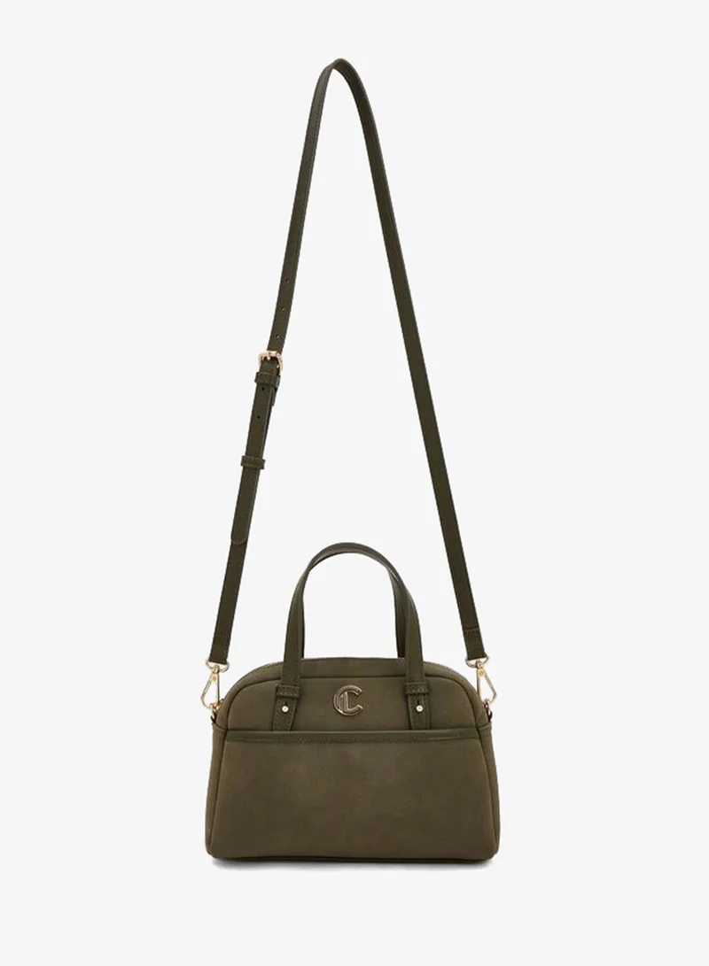 لو كونفورت Solid Satchel Bag With Zip Closure