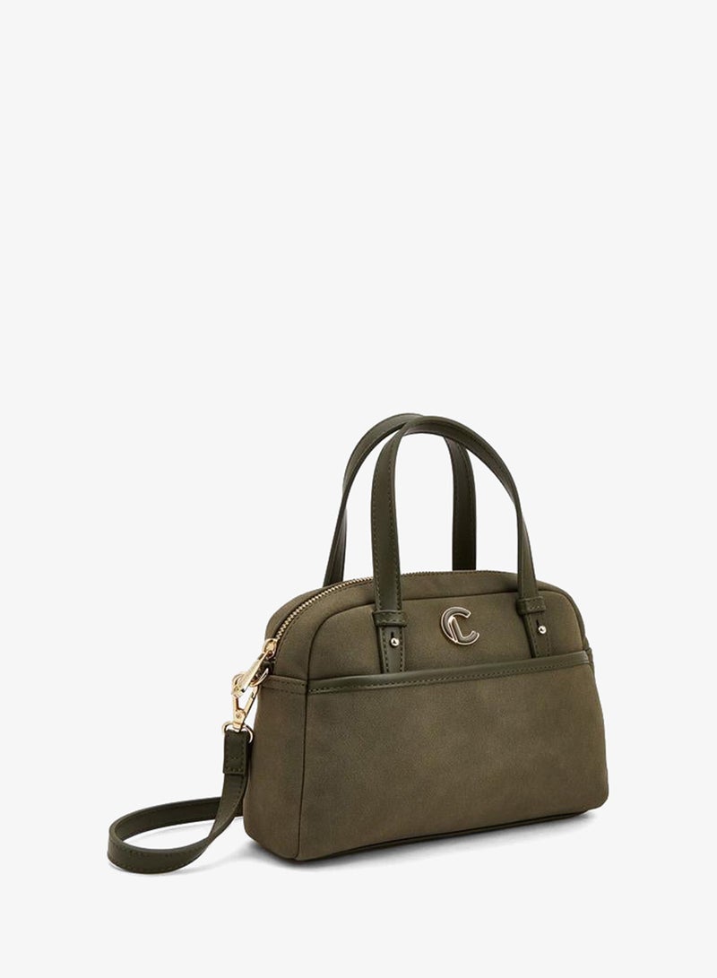 Le Confort Solid Satchel Bag With Zip Closure - Image 3