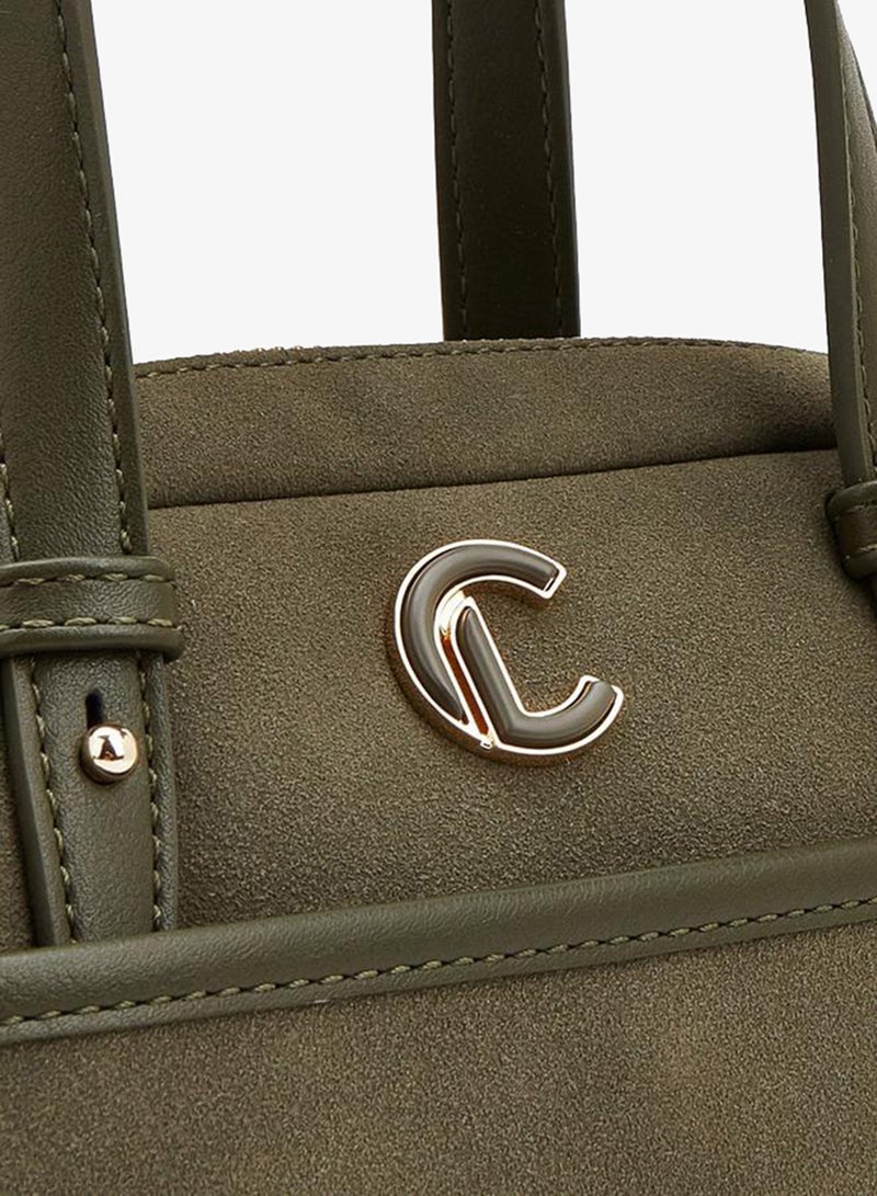 Le Confort Solid Satchel Bag With Zip Closure - Image 4