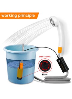 XiuWoo Portable Camp Shower, Camp Shower Pump with Detachable USB Rechargeable Batteries, Outdoor Shower, Easy to install and operate, Steady and Gentle Shower Stream, 2 Flow Mode,for Camping, Traveling  - Image 2