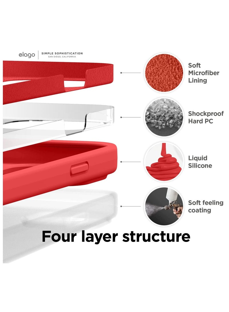 Liquid Silicone Case Compatible with iPhone 14 Pro MAX Case (6.7"), Premium Silicone, Full Protection - 4 Layer Shockproof Case, Soft Anti-Scratch Microfiber Lining (Red) - Image 5