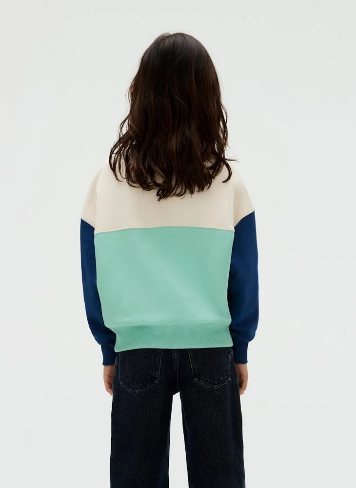كالفن كلاين جينز Kids Terry Blocking Crew Neck Sweatshirt