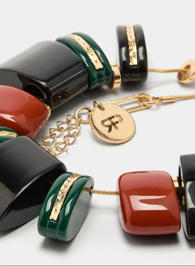 بارفوا عقد مع قلائد راتنج متعددة الألوان متعدد الألوان