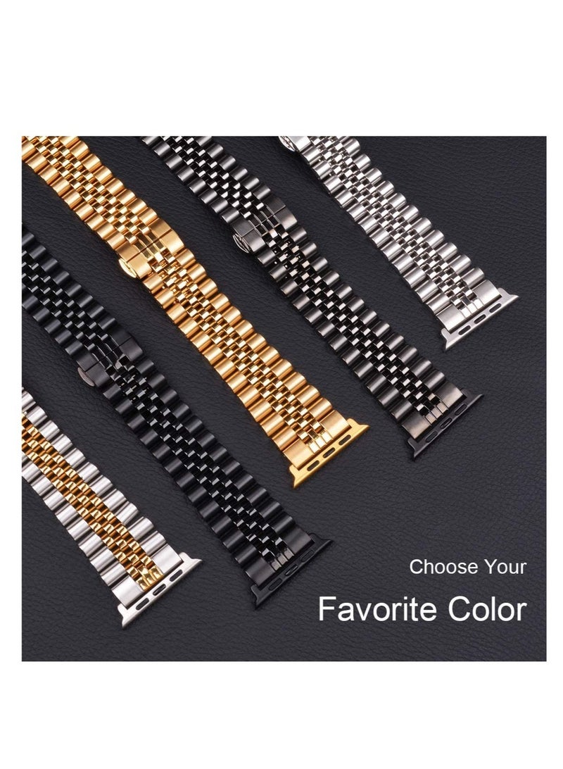 ELTRAZONE Stainless Steel Metal Strap Compatible Apple Watch 49mm/45mm/44mm/42mm with Add on Screen Protector | Case Protector - Image 4