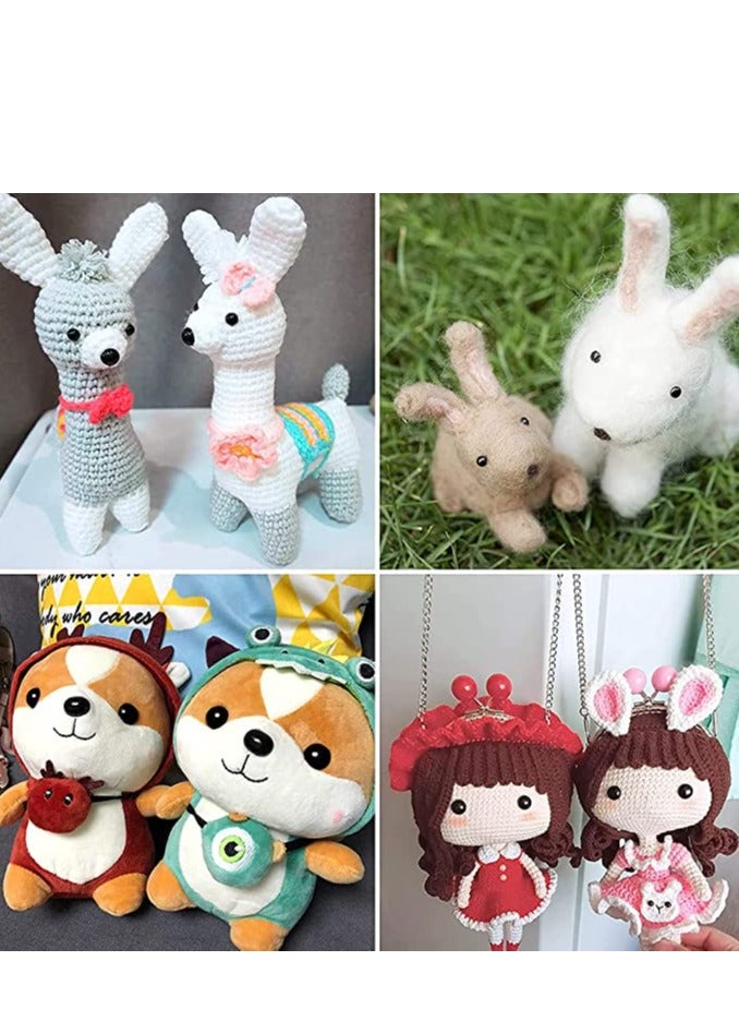 SYOSI 500 Pieces Plastic Eyes Black Crafts Safety Eyes Stuffed Toys Snap Animal Scrapbooking Puppet Dolls DIY Accessories with Washers for Crochet Animal Crafts Doll Making Bulk 4 Sizes - Image 3