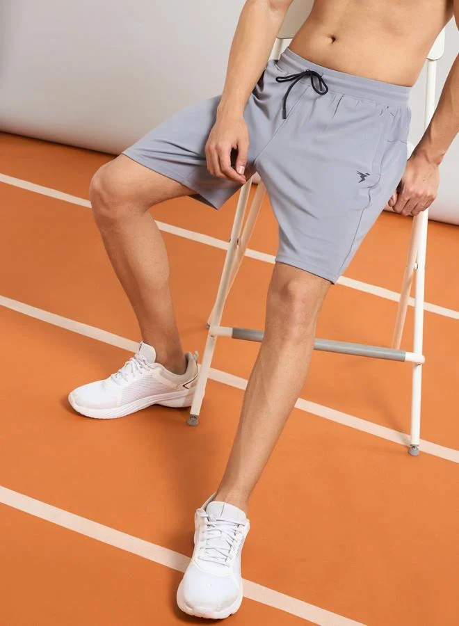Technosport Technosport Solid Slim Fit Sports Shorts with Drawstring
