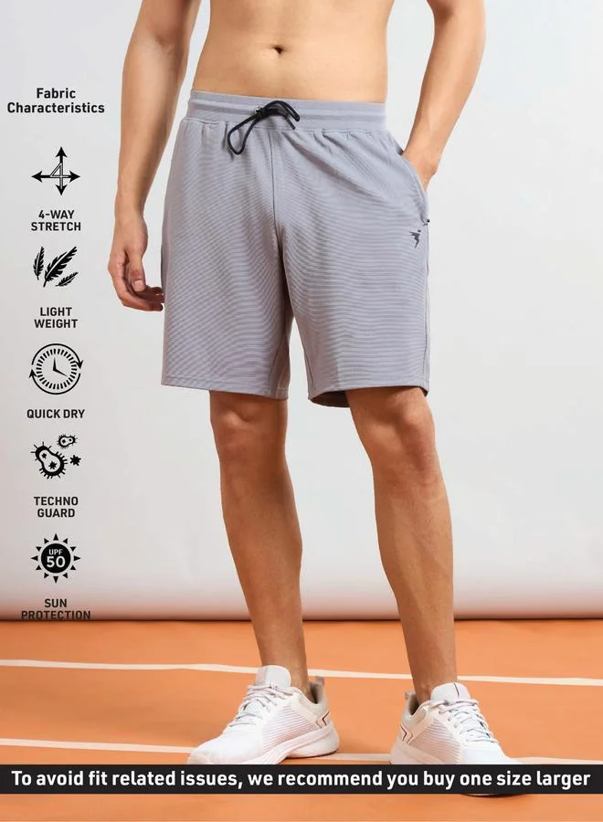 Technosport Technosport Solid Slim Fit Sports Shorts with Drawstring