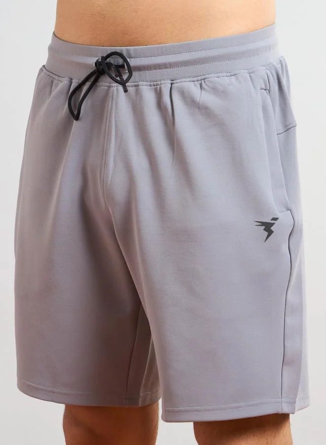 Technosport Technosport Solid Slim Fit Sports Shorts with Drawstring