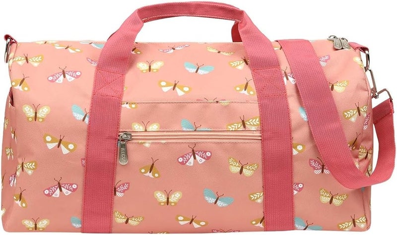 A Little Lovely Company Pink Polyester Travel Bag - Butterflies Design, 46 cm x 25 cm x 22.5 cm, 26 Liters - Image 1