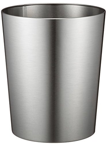 IDesign iDesignRound Metal Waste Basket The Patton Collection  8 x 8 x 97 Brushed Stainless Steel 