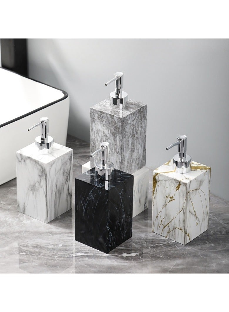 JiFENG Soap Dispenser Resin 500ml-Pump Bottle for Hand Wash & Shower Gel Bathroom & Kitchen Refillable Bottle(Silver&White) - Image 2