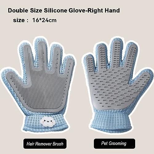 Cool Lemon 2 in 1 Pet Grooming Gloves for Dogs & Cats, Pet Fur Remover Glove, Grooming Brush for Shedding, Massage, Hair Remover Mitt, Fur Cleaner for Couch, Clothes,Carpet -1 Piece - Image 2