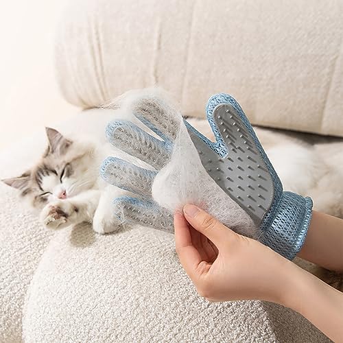 Cool Lemon 2 in 1 Pet Grooming Gloves for Dogs & Cats, Pet Fur Remover Glove, Grooming Brush for Shedding, Massage, Hair Remover Mitt, Fur Cleaner for Couch, Clothes,Carpet -1 Piece - Image 5